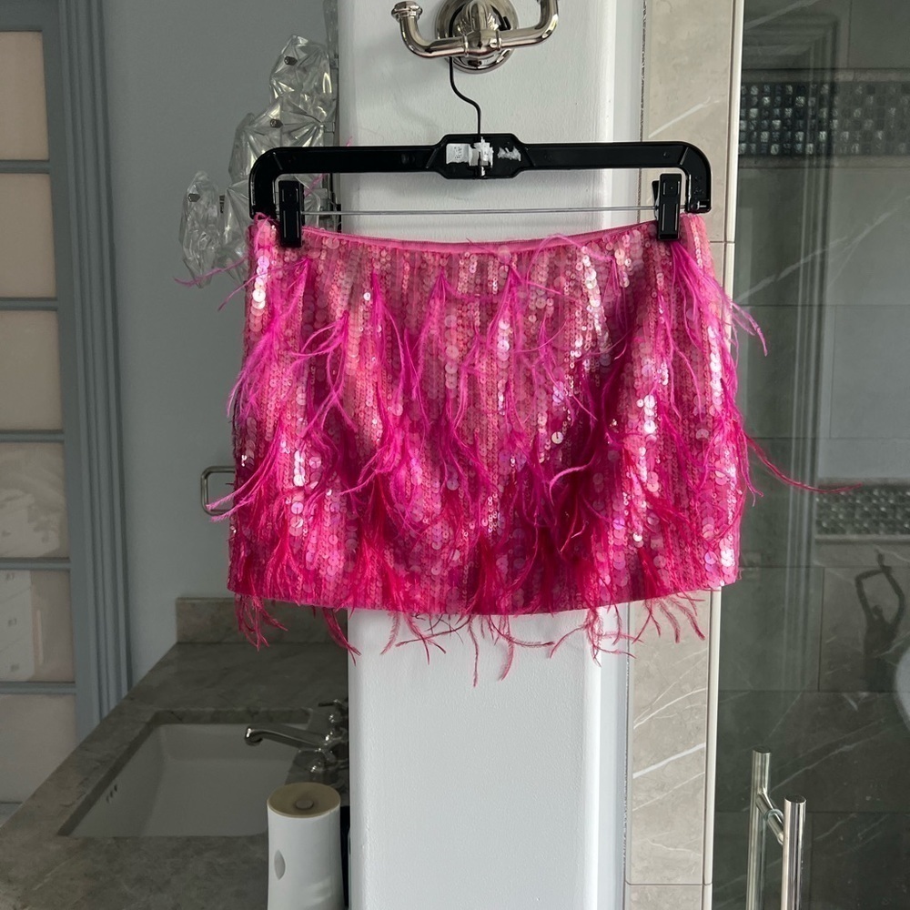 Retrofete Athana sequin feather-trim skirt - Picture 11 of 16